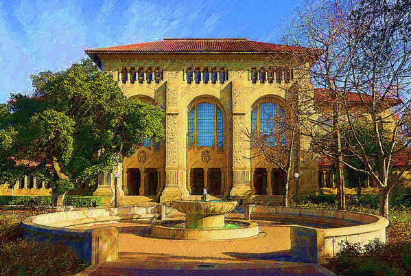 Stanford Art Print featuring the mixed media Stanford University by DJ Fessenden