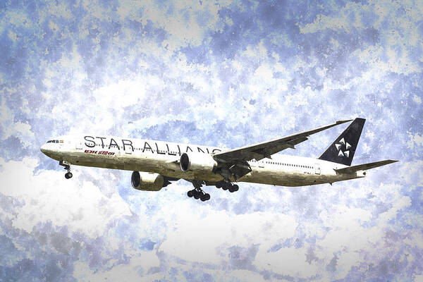 Star Alliance Art Print featuring the photograph Star Alliance Boeing 777 Art by David Pyatt