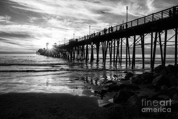 Black And White Art Print featuring the photograph Stars and Swirls in Oceanside by Ana V Ramirez