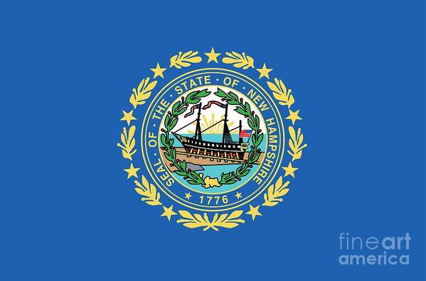 New Hampshire Art Print featuring the painting State Flag of New Hampshire by American School