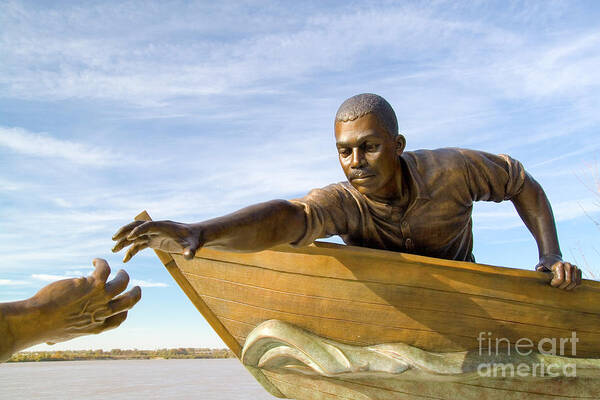 Memphis Art Print featuring the photograph statue of Tom Lee Memphis Tennessee by Ohad Shahar