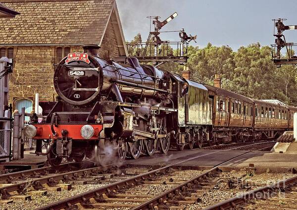Steam Engine Art Print featuring the photograph Steam Loco On Yorkshire Railway by Martyn Arnold