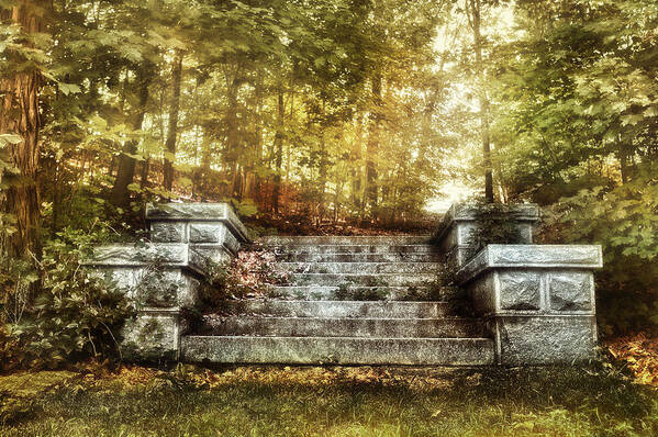 Stairway Art Print featuring the photograph Stone Stairway by HD Connelly