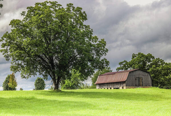 Barn Art Print featuring the photograph Storm clouds by Dana Foreman