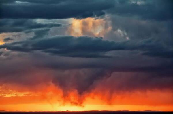 Nature Art Print featuring the photograph Storm Light Beam, Albuquerque, New Mexico by Zayne Diamond
