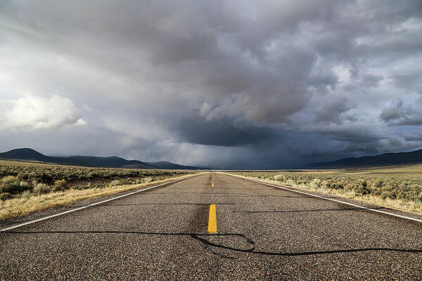 Usa Art Print featuring the photograph Storm on a Utah road by Alberto Zanoni