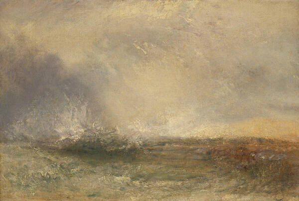 19th Century Art Art Print featuring the painting Stormy Sea Breaking on a Shore by Joseph Mallord William Turner