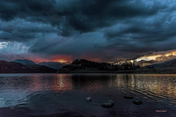 Sunset Art Print featuring the photograph Stormy Sunset from Summit Cove by Stephen Johnson