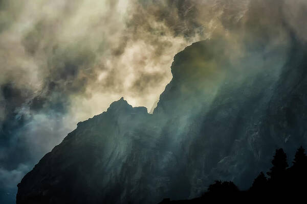 Wasatch Mountains Art Print featuring the photograph Stormy Wasatch- Rays by Dave Koch