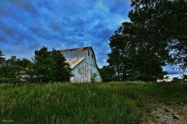 Barn Art Print featuring the photograph Stormy White Barn by Anna Louise