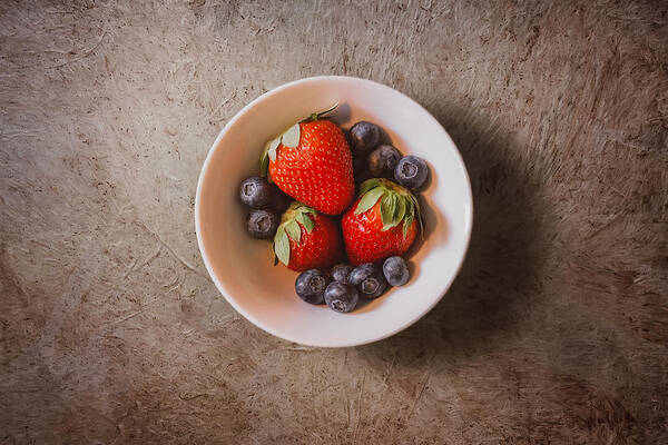 Scott Norris Photography Art Print featuring the photograph Strawberries and Blueberries by Scott Norris