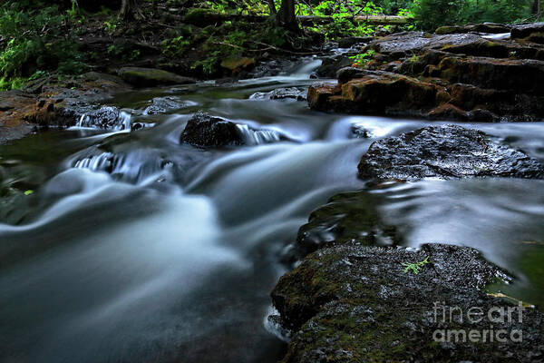 Water Art Print featuring the photograph Stream Over Rocks by Charline Xia