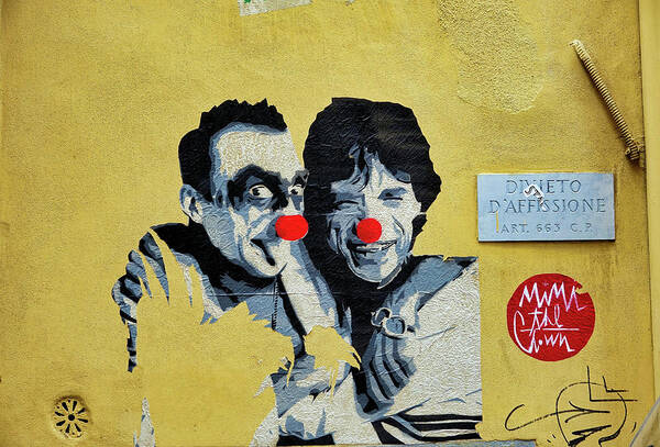 Street Art Art Print featuring the photograph Street Art In The Trastevere Neighborhood In Rome Italy by Rick Rosenshein