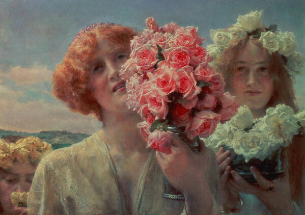 Summer Offering Art Print featuring the painting Summer Offering by Lawrence Alma Tadema