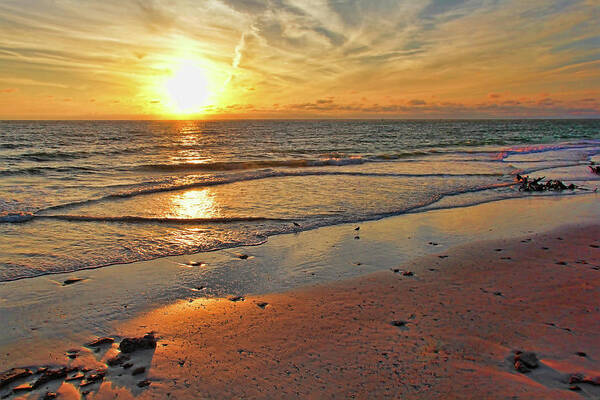 Beach Art Print featuring the photograph Sun Glow by HH Photography of Florida