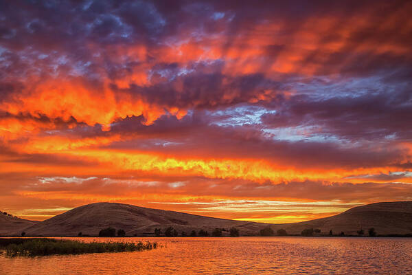 Landscape Art Print featuring the photograph Sun Rays at Sunset by Marc Crumpler