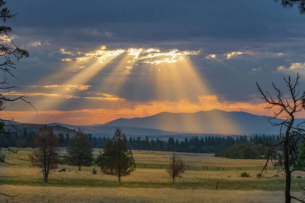 Landscape Art Print featuring the photograph Sun Rays In the Valley by Randy Robbins