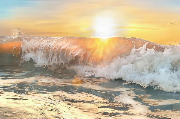 Sunburst Art Print featuring the photograph Sunburst waves by Stacey Sather