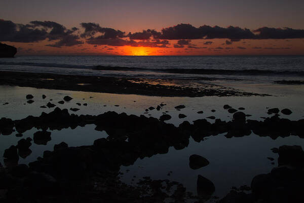 Sunrise Art Print featuring the photograph Sunrise At Shipwreck Beach by Roger Mullenhour
