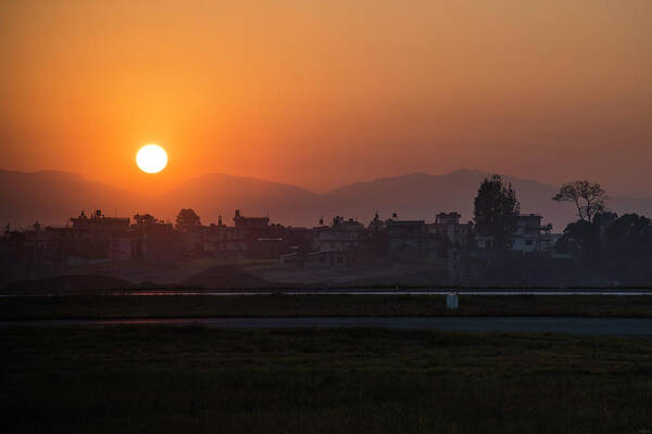 Nepal Art Print featuring the photograph Sunrise In Kathmandu by Owen Weber