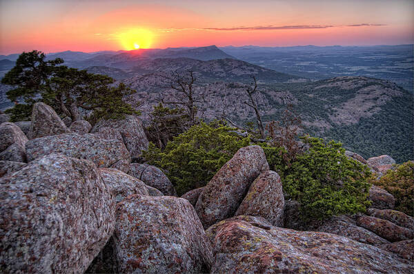 Landscape Art Print featuring the photograph Sunrise in Mount Scott by Iris Greenwell