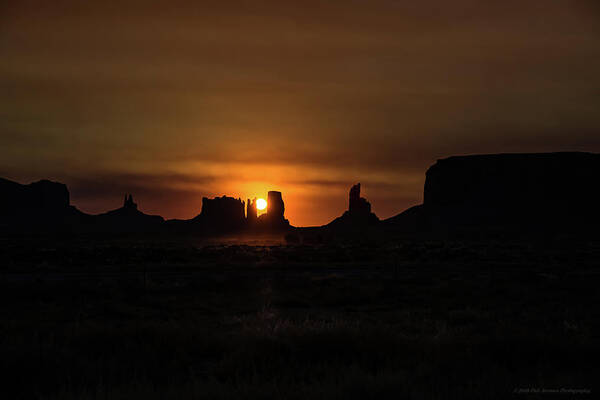 Monument Valley Art Print featuring the photograph Sunrise Monument Valley by Phil Abrams