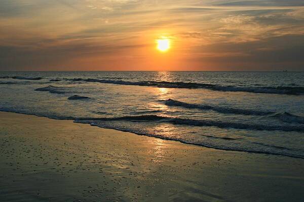 Sunset Art Print featuring the photograph Sunrise Myrtle Beach by Scott Wood