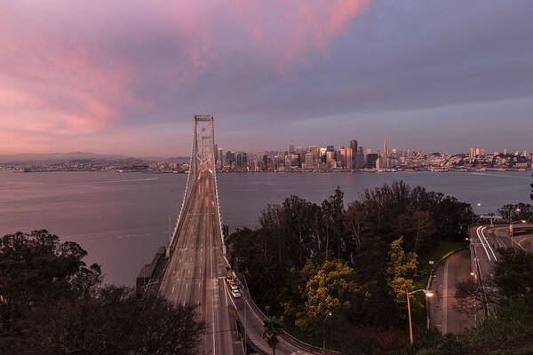 San Fransico Art Print featuring the photograph Sunrise over the Bay Bbridge by John McGraw