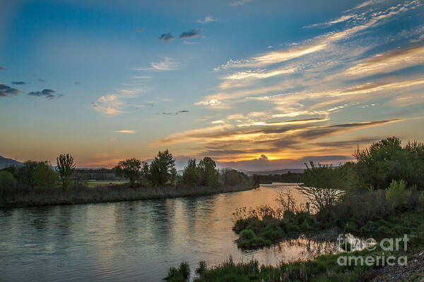 Sunrise Art Print featuring the photograph Sunrise Over The Payette River by Robert Bales