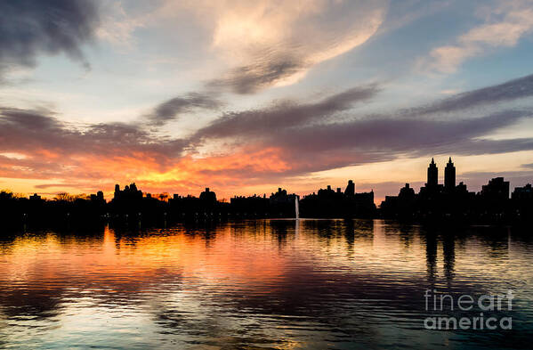 Central Park Art Print featuring the photograph Sunset Across the JKO in Central Park by Elizabeth Wake