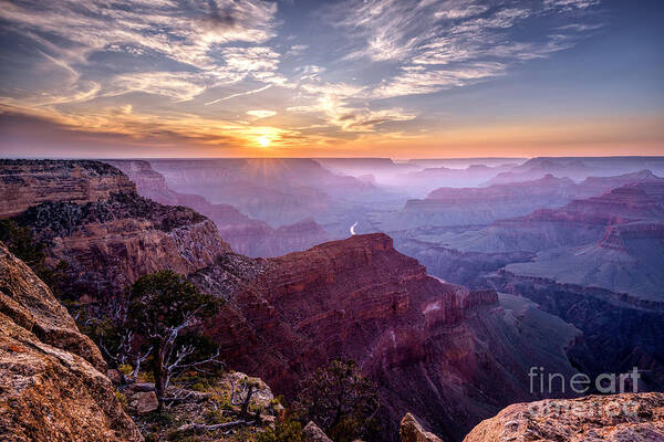 Grand Art Print featuring the photograph Sunset at Grand Canyon by Daniel Heine
