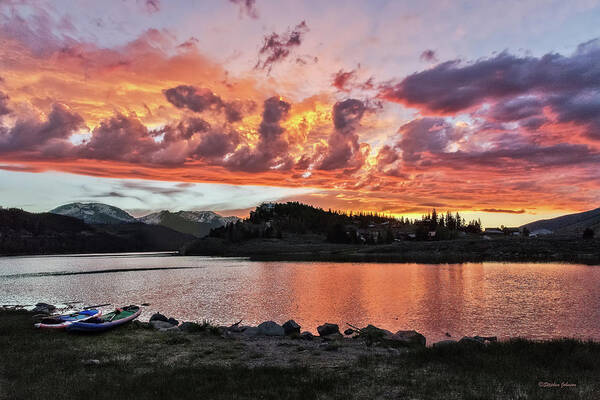 Lake Dillon Art Print featuring the photograph Sunset at Summit Cove by Stephen Johnson