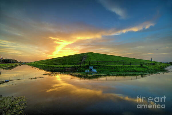 Sunset At The Canal Art Print featuring the photograph Sunset At The Canal by Felix Lai