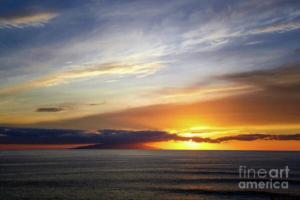 Sunset At The Canary Island La Palma Art Print featuring the photograph Sunset at the Canary Island La Palma by Juergen Klust