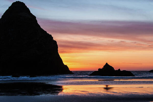 Brookings Art Print featuring the photograph Sunset at Whalehead Beach by Jim Adams