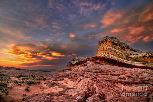 Arizona Art Print featuring the photograph Sunset at White Pocket by Peter Dang