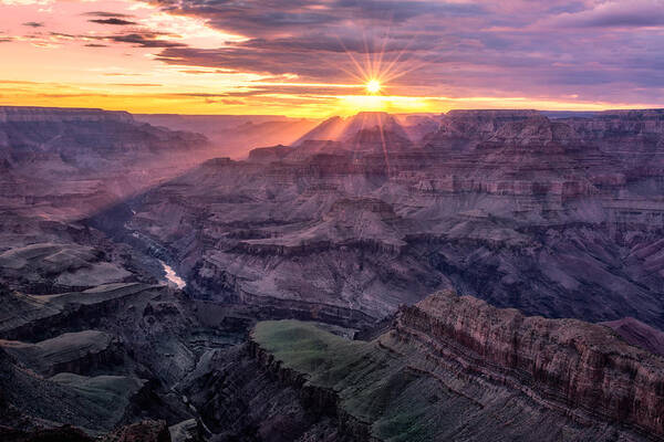 Lipan Point Sunset Art Print featuring the photograph Sunset from Lipan Point by Claudia Abbott