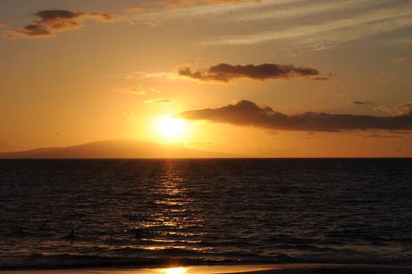 Maui Art Print featuring the photograph Sunset in Maui by Michael Albright