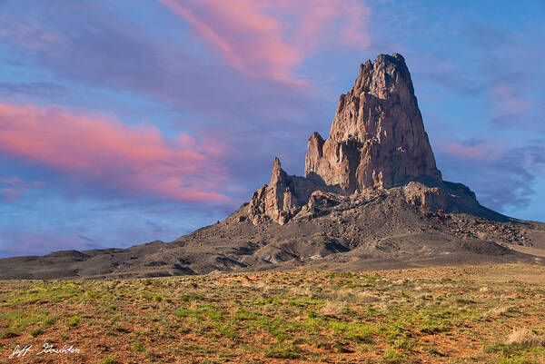 Arid Climate Art Print featuring the photograph Sunset on Agathla Peak by Jeff Goulden
