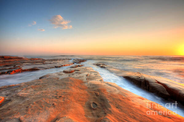 Photograph Art Print featuring the photograph Sunset on La Jolla Beach by Kelly Wade