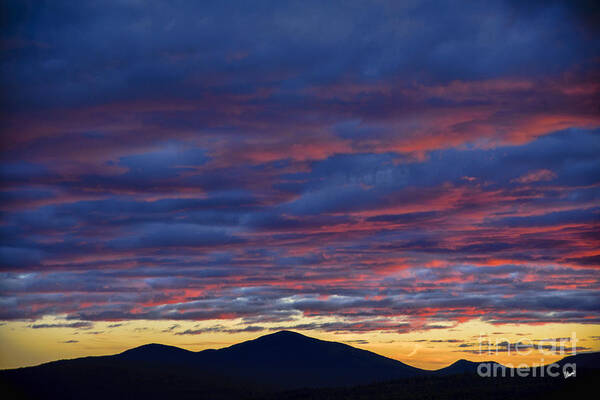 Mount Blue Art Print featuring the photograph Sunset over Mount Blue by Alana Ranney