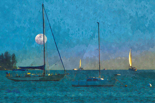 Susan Molnar Art Print featuring the photograph Sunset Sail on Sarasota Bay by Susan Molnar