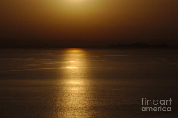 Santorini Art Print featuring the photograph Sunset Sea by Jeremy Hayden