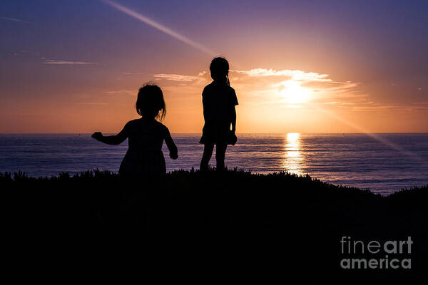 Sunset Art Print featuring the photograph Sunset Sisters by Suzanne Luft