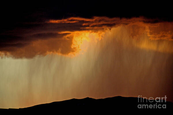 Thunderstorms Art Print featuring the photograph Sunset Thunderstorm by John Langdon