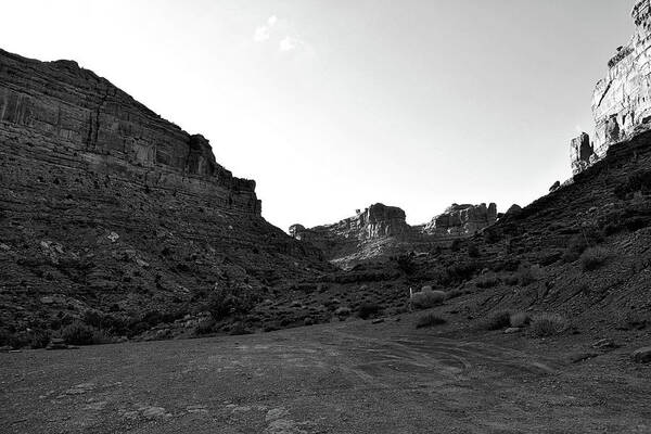 Valley Of The Gods Art Print featuring the photograph Sunset Tour Valley Of The Gods Utah 07 BW by Thomas Woolworth