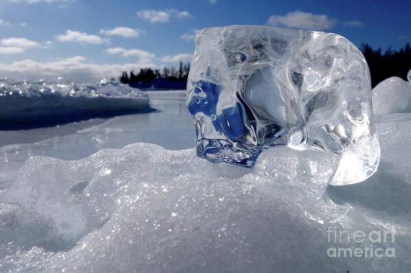 Ice Gem Art Print featuring the photograph Superior Ice Gem by Sandra Updyke