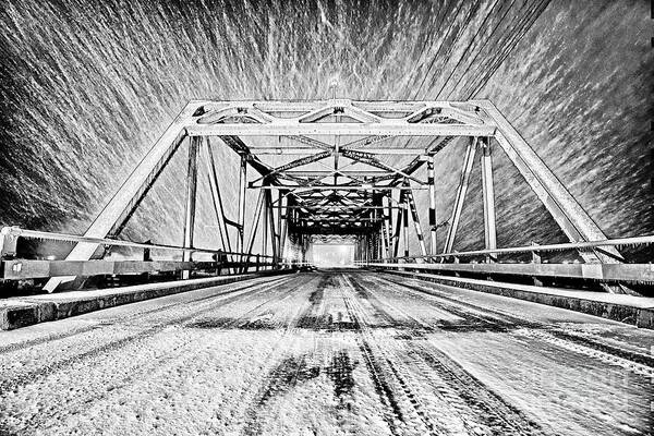 Surf City Art Print featuring the photograph Swing Bridge Blizzard by DJA Images