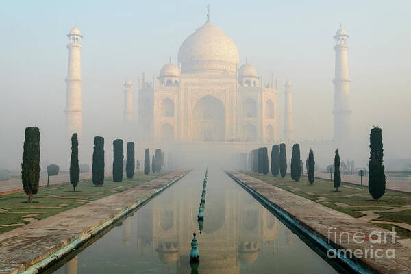 Building Art Print featuring the photograph Taj Mahal at Sunrise 02 by Werner Padarin