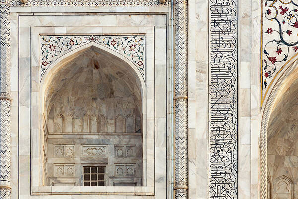Agra Art Print featuring the photograph Taj Mahal Detail by Erika Gentry